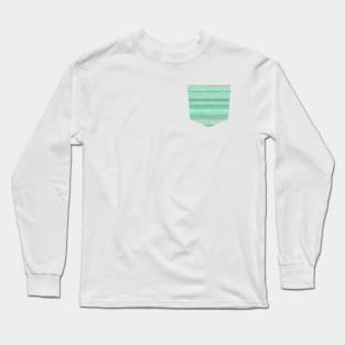 Pocket - Little Textured Minimal Dots Green Long Sleeve T-Shirt